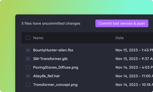 Uncommitted files view in mudstack